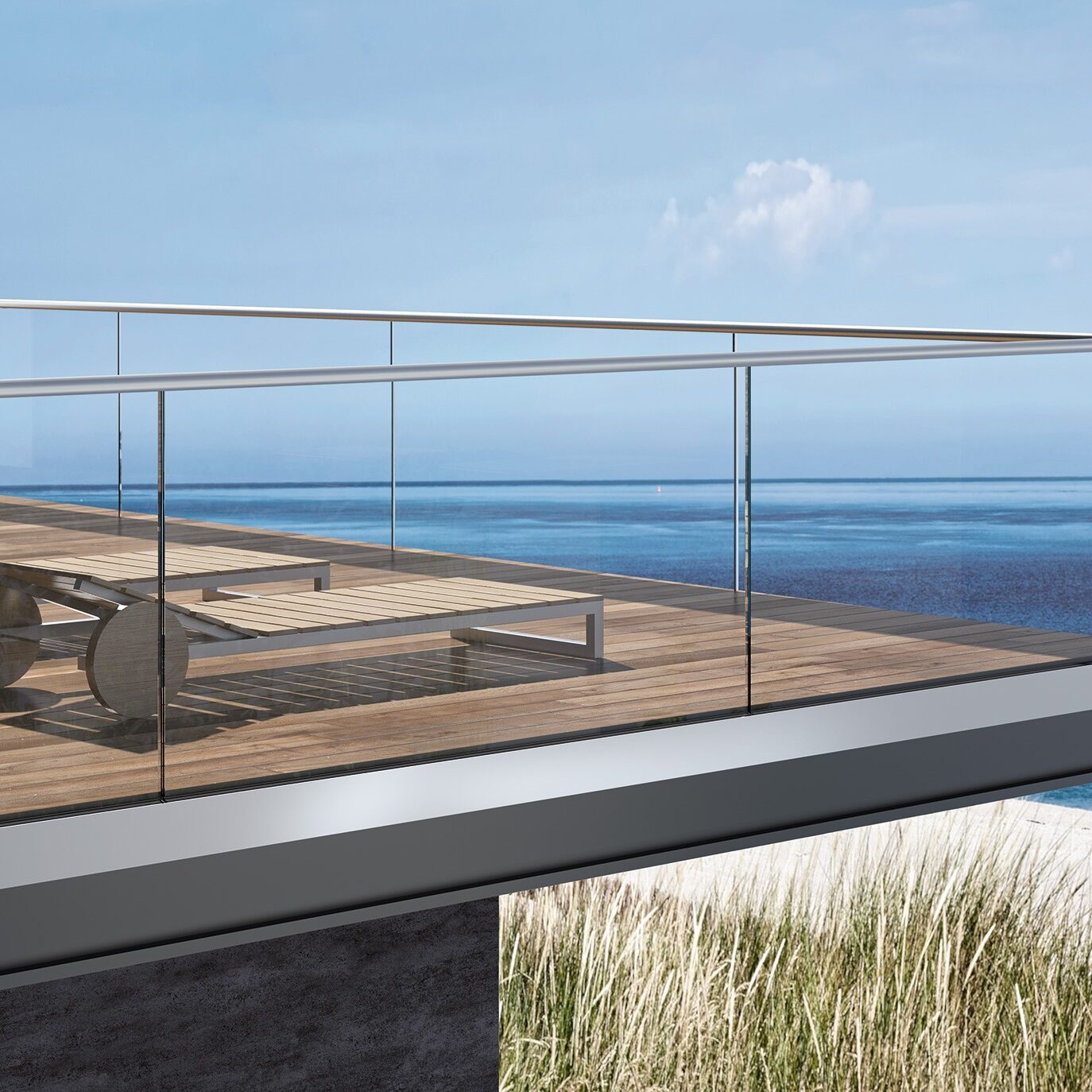 Glasbrüstung für einen Balkon