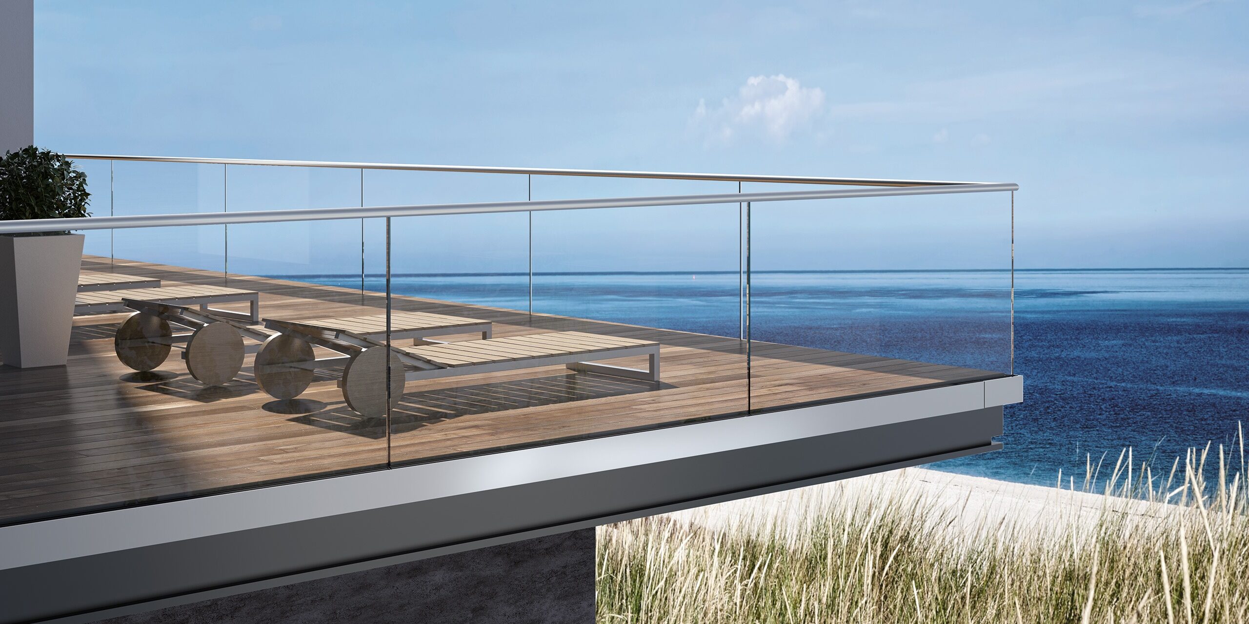 Glasbrüstung für einen Balkon